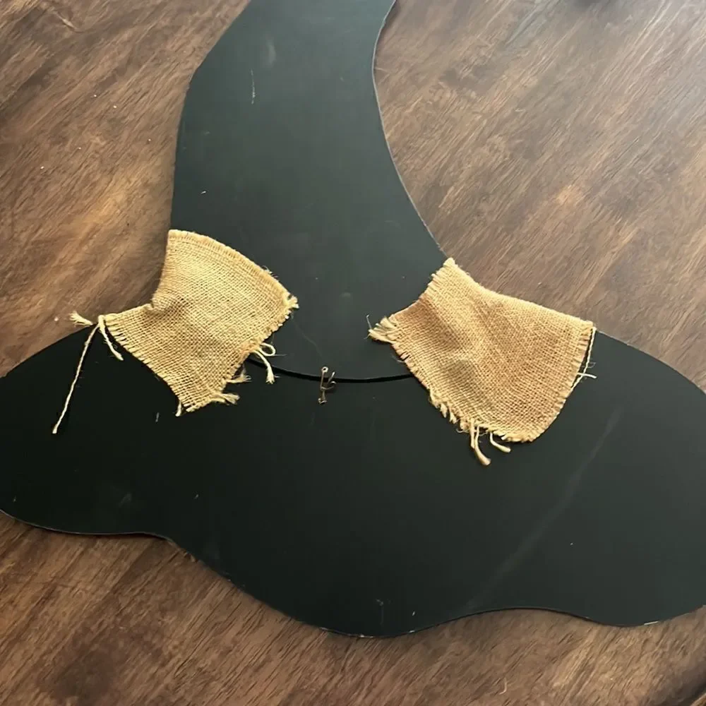 Halloween Farmhouse Black Wood Witch Hat Hanging “Trick or Treat” Decor-21”by17”